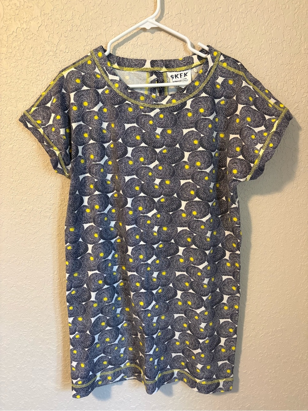 SKFK Black Midi Dress with Yellow Accents